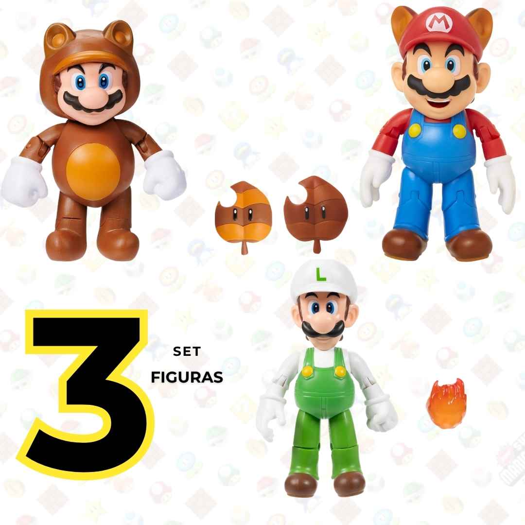 Set 3 Piezas Mundo Mario Bros
