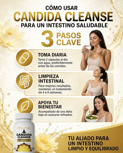 Cómo tomar Candida Cleanse en 3 pasos: dos cápsulas al día con agua