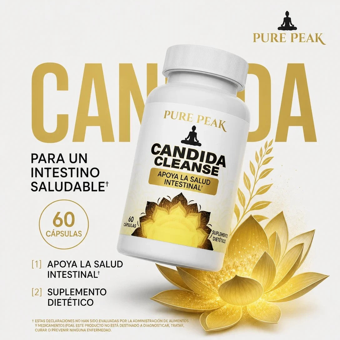 Candida Cleanse Pure Peak, 60 cápsulas, suplemento dietético para un intestino saludable