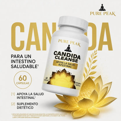 Candida Cleanse Pure Peak, 60 cápsulas, suplemento dietético para un intestino saludable
