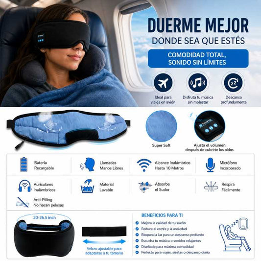 Banda para Dormir Bluetooth | Sueño Profundo y Sin Molestias