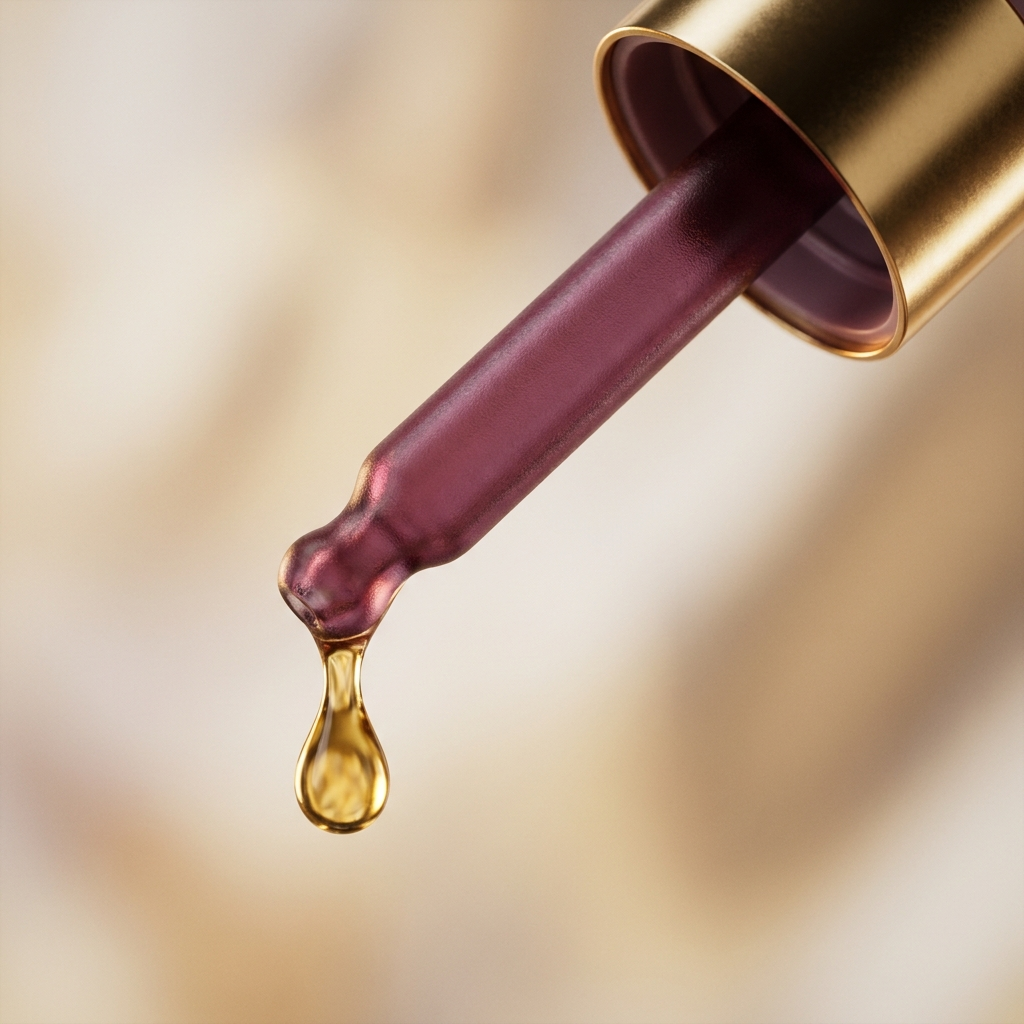 Gotero de LUMENARA con una gota de serum a punto de caer