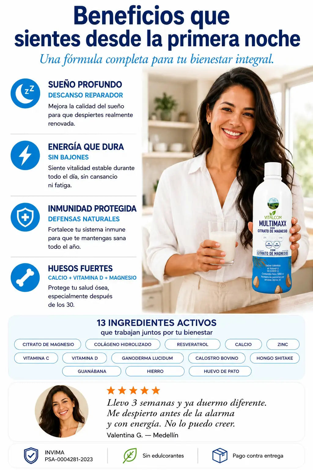 Beneficios de MULTIMAXX COCO — sueño profundo, piel y cabello